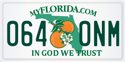 FL license plate 0640NM