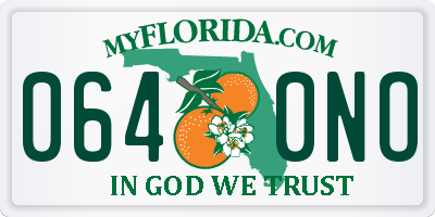 FL license plate 0640NO