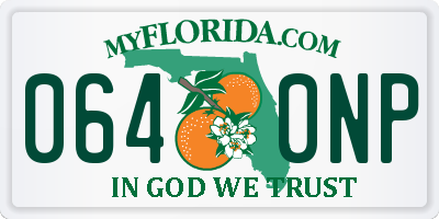FL license plate 0640NP