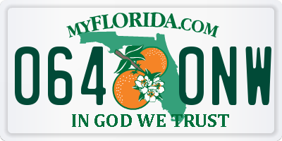 FL license plate 0640NW