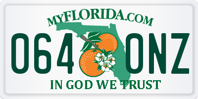 FL license plate 0640NZ