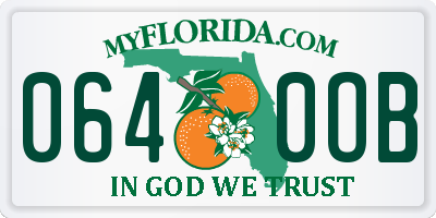 FL license plate 0640OB