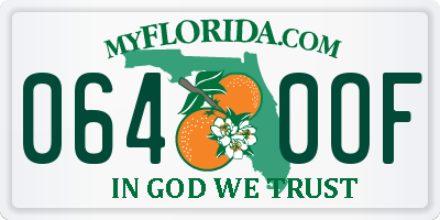FL license plate 0640OF