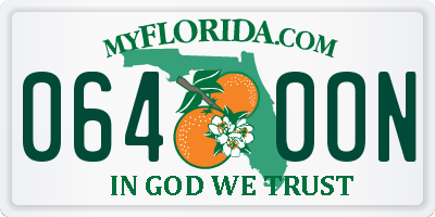 FL license plate 0640ON