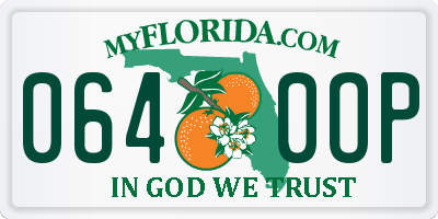 FL license plate 0640OP