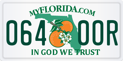 FL license plate 0640OR