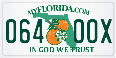 FL license plate 0640OX