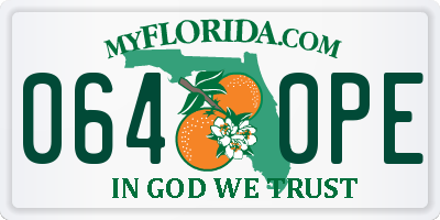 FL license plate 0640PE