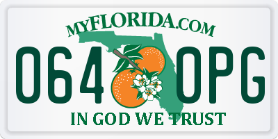 FL license plate 0640PG