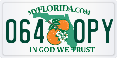FL license plate 0640PY