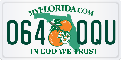 FL license plate 0640QU
