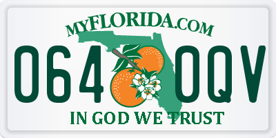 FL license plate 0640QV