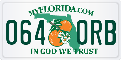 FL license plate 0640RB