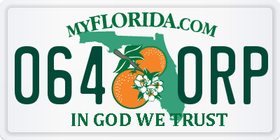 FL license plate 0640RP
