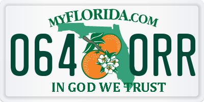 FL license plate 0640RR
