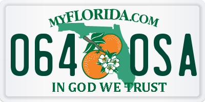 FL license plate 0640SA