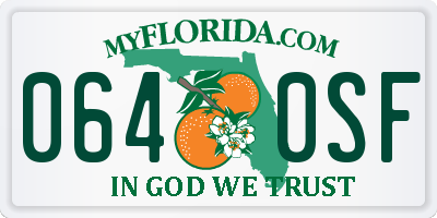 FL license plate 0640SF