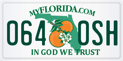 FL license plate 0640SH