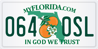 FL license plate 0640SL
