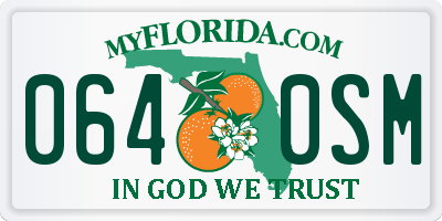 FL license plate 0640SM