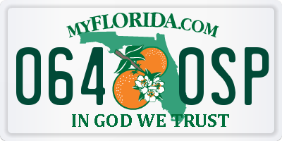 FL license plate 0640SP
