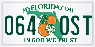 FL license plate 0640ST