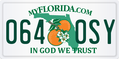 FL license plate 0640SY