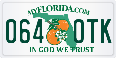 FL license plate 0640TK