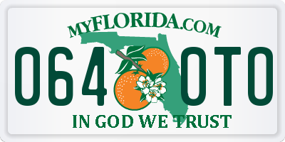 FL license plate 0640TO