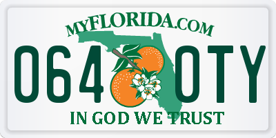 FL license plate 0640TY