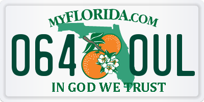FL license plate 0640UL