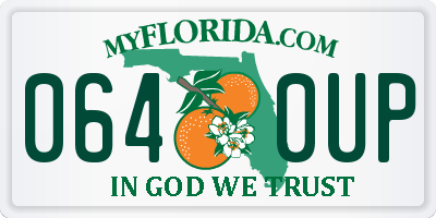 FL license plate 0640UP