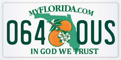 FL license plate 0640US