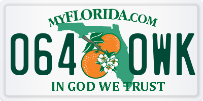FL license plate 0640WK