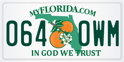 FL license plate 0640WM
