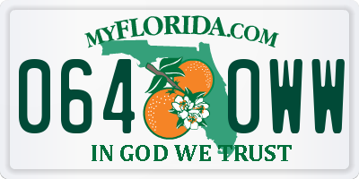 FL license plate 0640WW