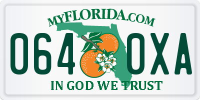 FL license plate 0640XA
