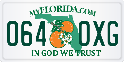 FL license plate 0640XG