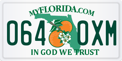 FL license plate 0640XM
