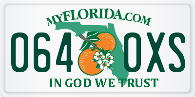 FL license plate 0640XS