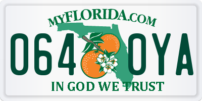 FL license plate 0640YA