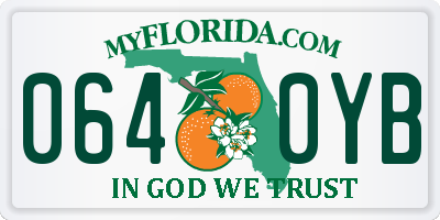 FL license plate 0640YB