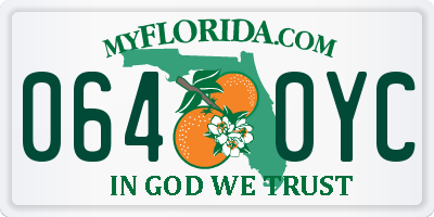 FL license plate 0640YC