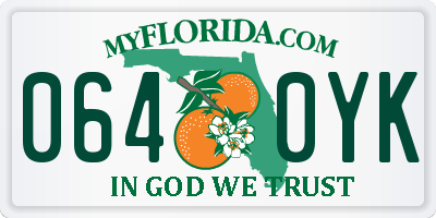 FL license plate 0640YK