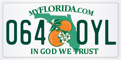 FL license plate 0640YL