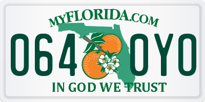 FL license plate 0640YO