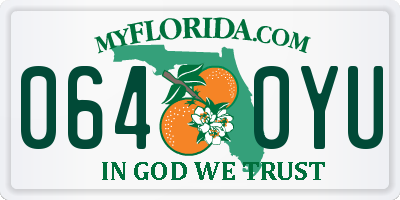 FL license plate 0640YU