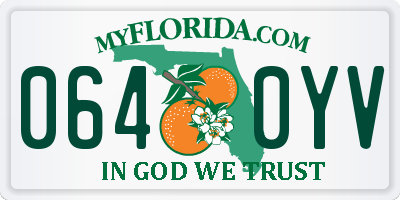 FL license plate 0640YV