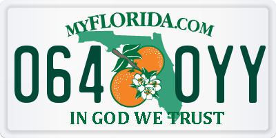 FL license plate 0640YY