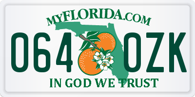 FL license plate 0640ZK